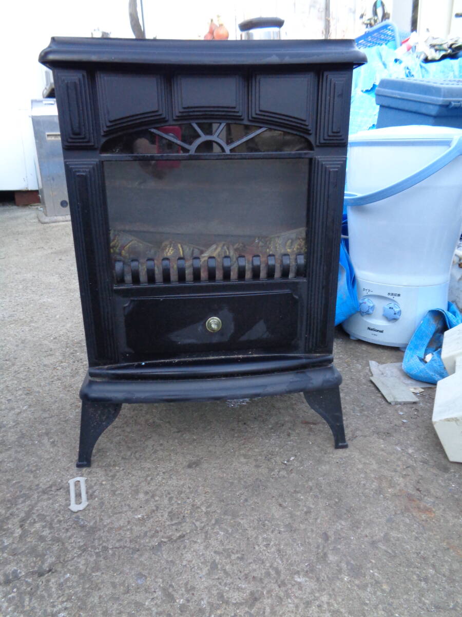 C2043　★山善 YAMAZEN 暖炉型ヒーター 疑似炎 照度調整機能付き アンティーク ブラック YDH-SK10 / 3A-3 / ④サイズ