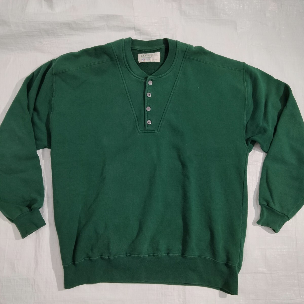 L.L.BEAN × RUSSELL henley neck sweatshirt　LLビーン　ラッセル　アスレチック　　ヘンリーネック　スウェット　シャツ　usa製 XXL 90's