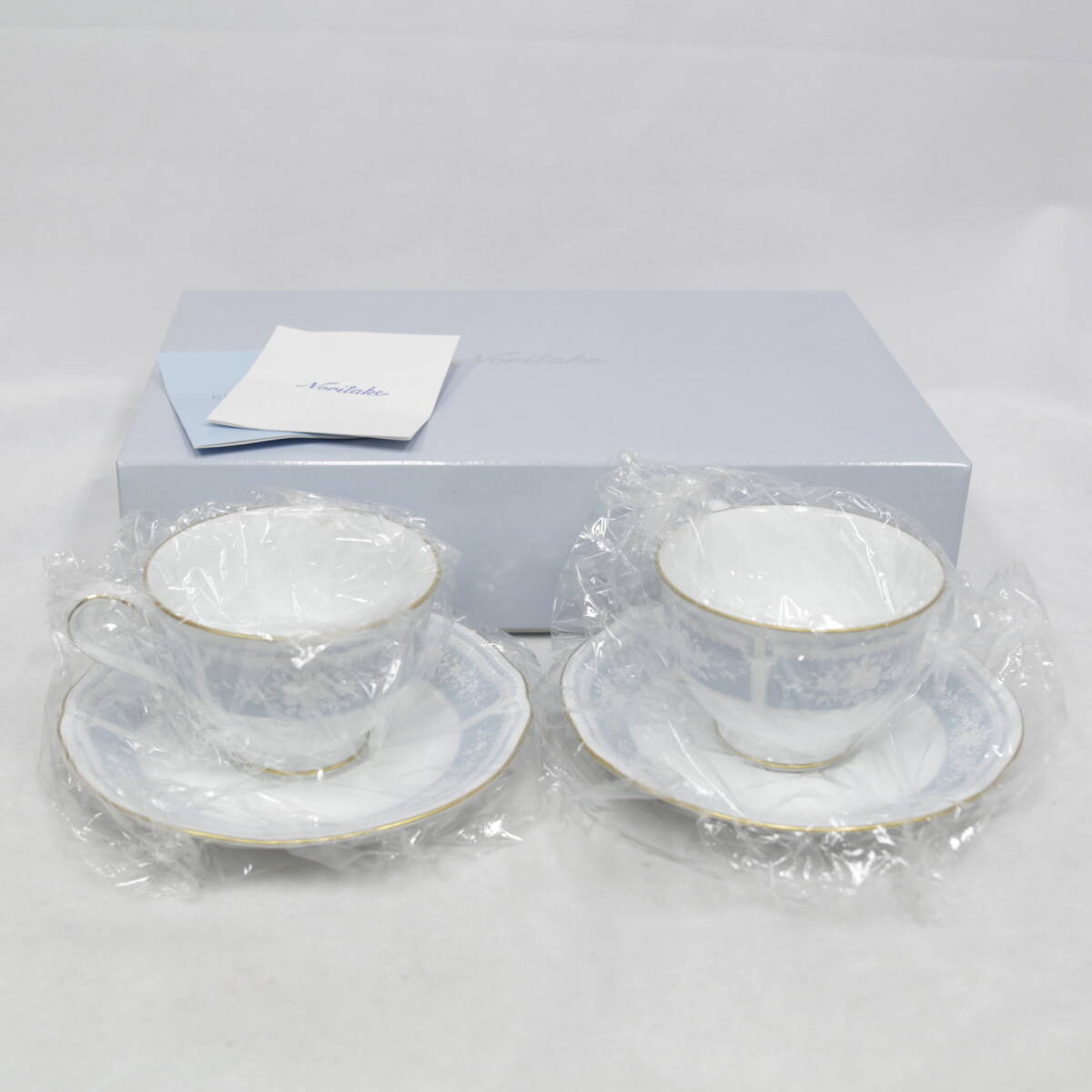 Noritake ノリタケ レースウッド ゴールド ティー コーヒー 碗皿 ペアセット 食器 カップ＆ソーサー 箱あり 2409-K0201M(NT)