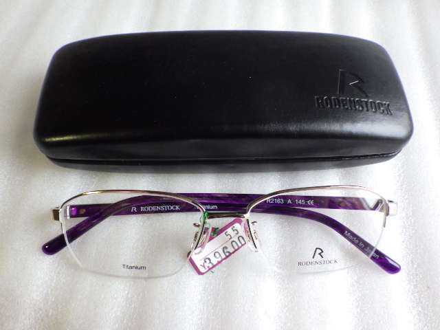 未使用 ローデンストック RODENSTOCK R2163 55mm パープル メガネ フレーム チタン 軽量 日本製 ヴィンテージ デッドストック ｚ120710