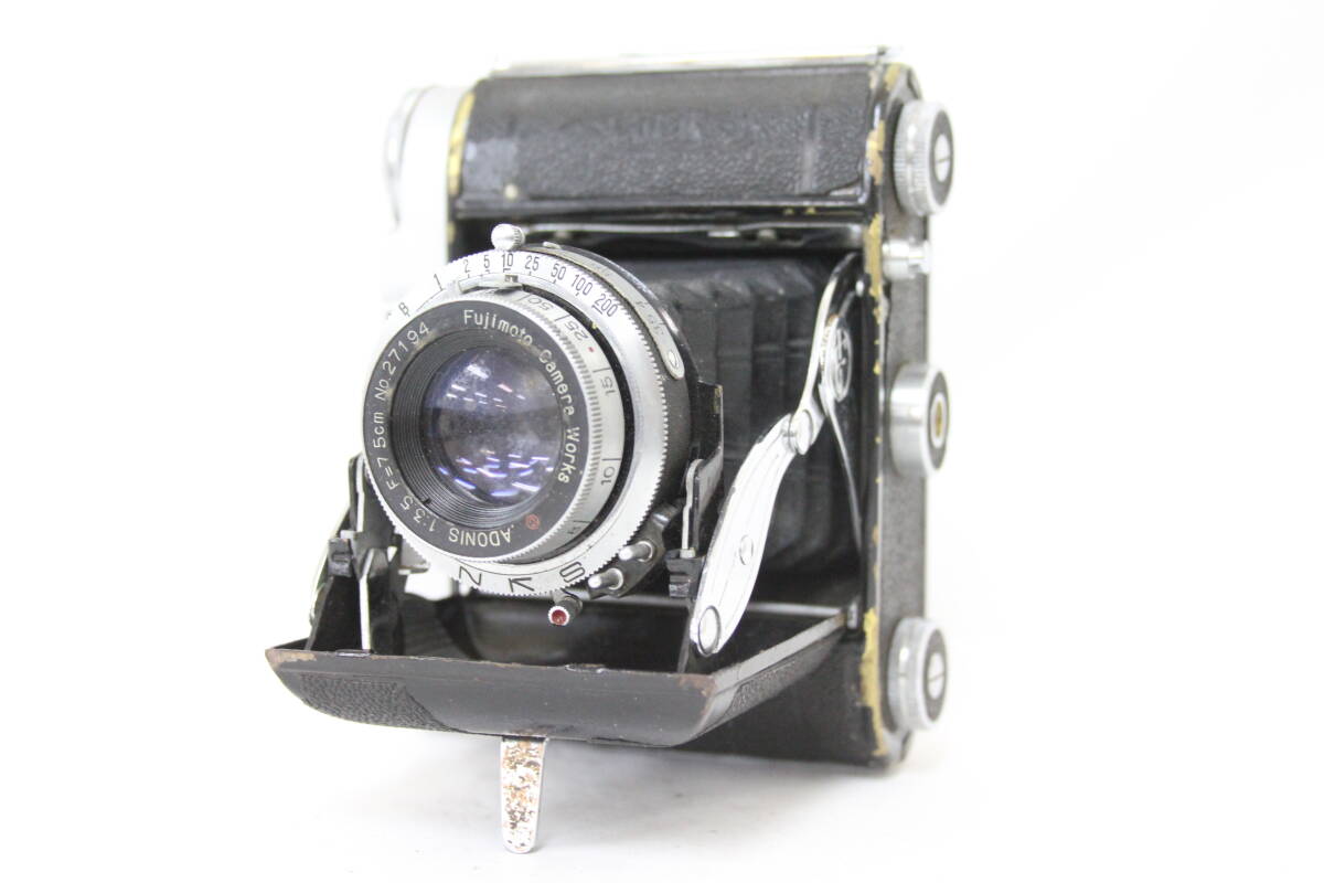 【訳あり品】 LUCK Fujimoto Camera Works ADONIS 7.5cm F3.5 蛇腹カメラ M1188
