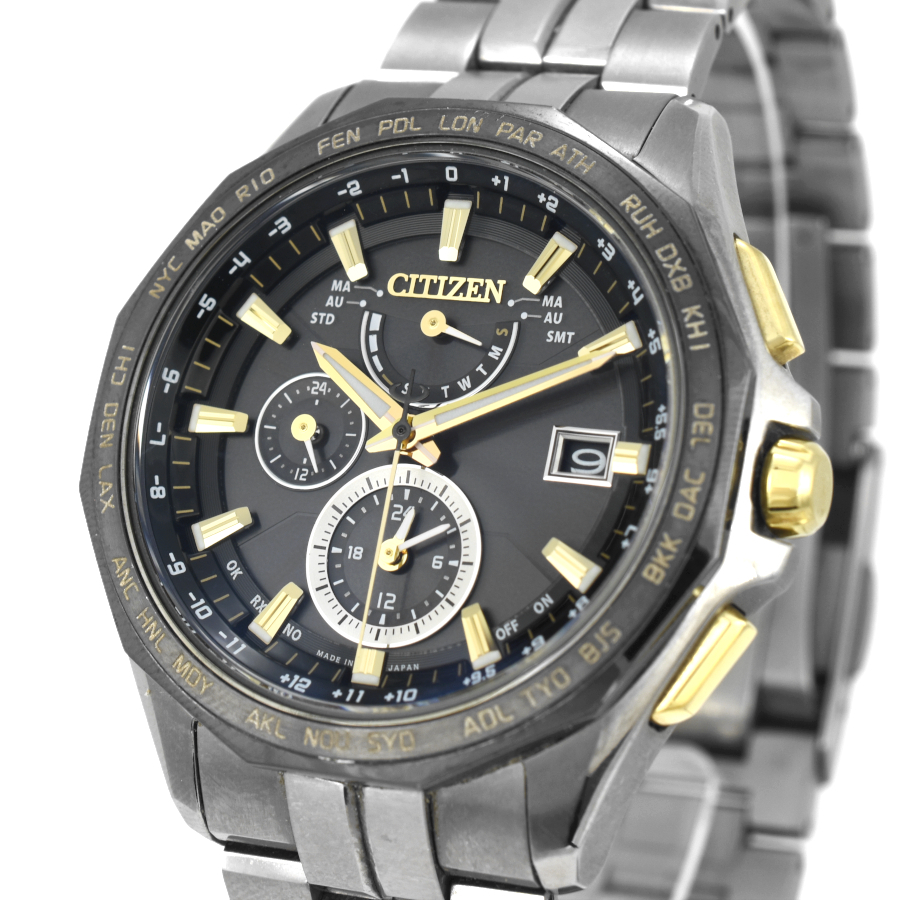 シチズン 腕時計 アテッサ エコドライブ H820-T023088 チタン ブラック文字盤 アナログ 電波ソーラー CITIZEN