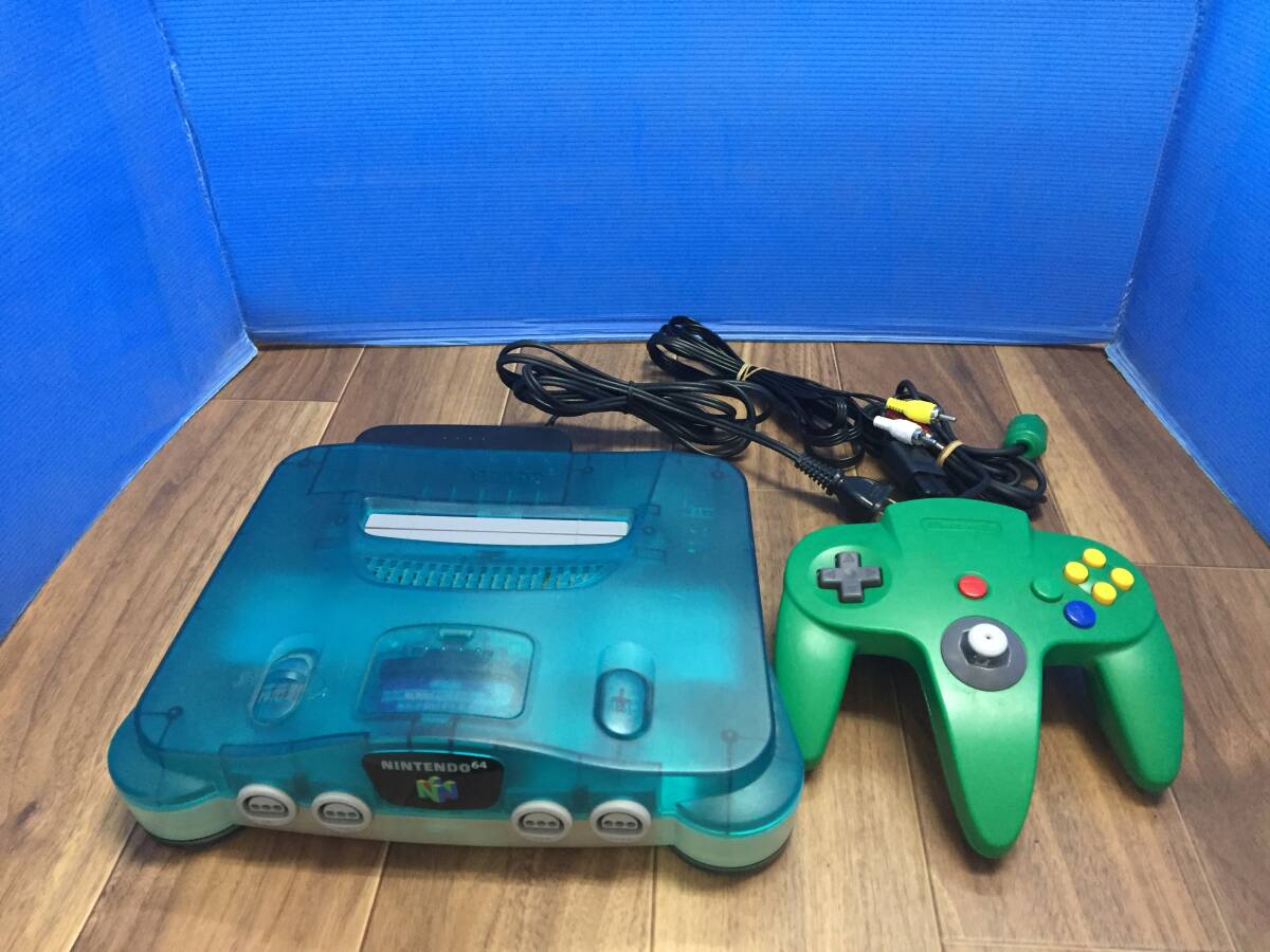 任天堂６４ファミコン本体・コントローラー1個・AVケーブル・アダプター中古品5486