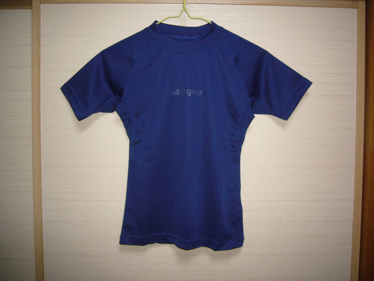 s.a.gear子供用ローネックアンダー半袖シャツ紺１２０