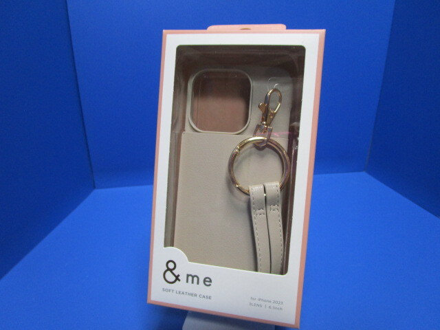 エレコム iPhone15 Pro ケース &me レザー オープンタイプ ショルダーストラップ付き カードポケット付き コインケース付き グレージュ