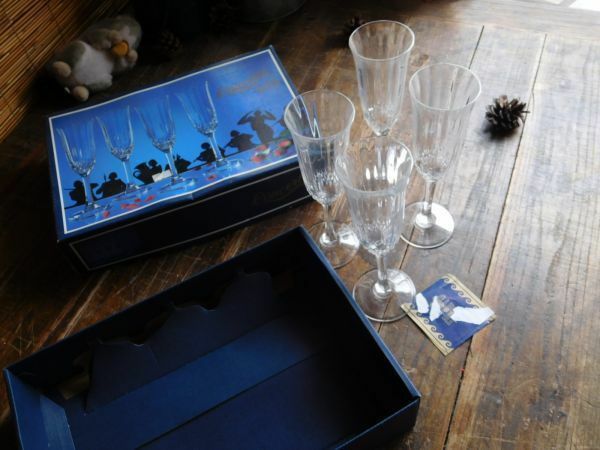 昭和レトロ　クリスタルガラス　eoncerto CRYSTAL イタリア製　24% CAPRI　4ヶセット　6.5h22cm ワイン　タンブラーグラス　未使用