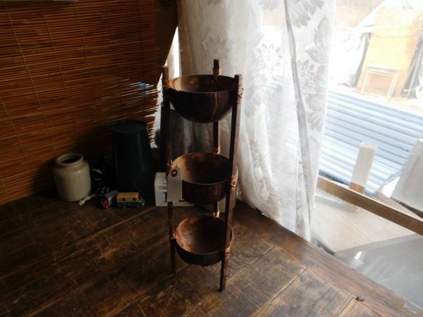 木製　台木　棚　展示品　ココナッツカップ　14h45cm 12114