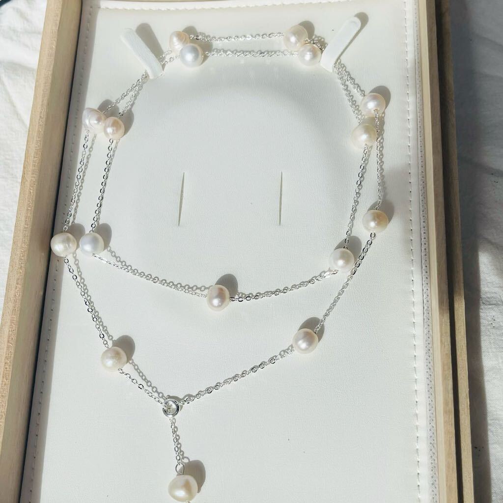 2way 本真珠 ロングネックレス 75cm 天然パール パール 大珠 アクセサリー 国産