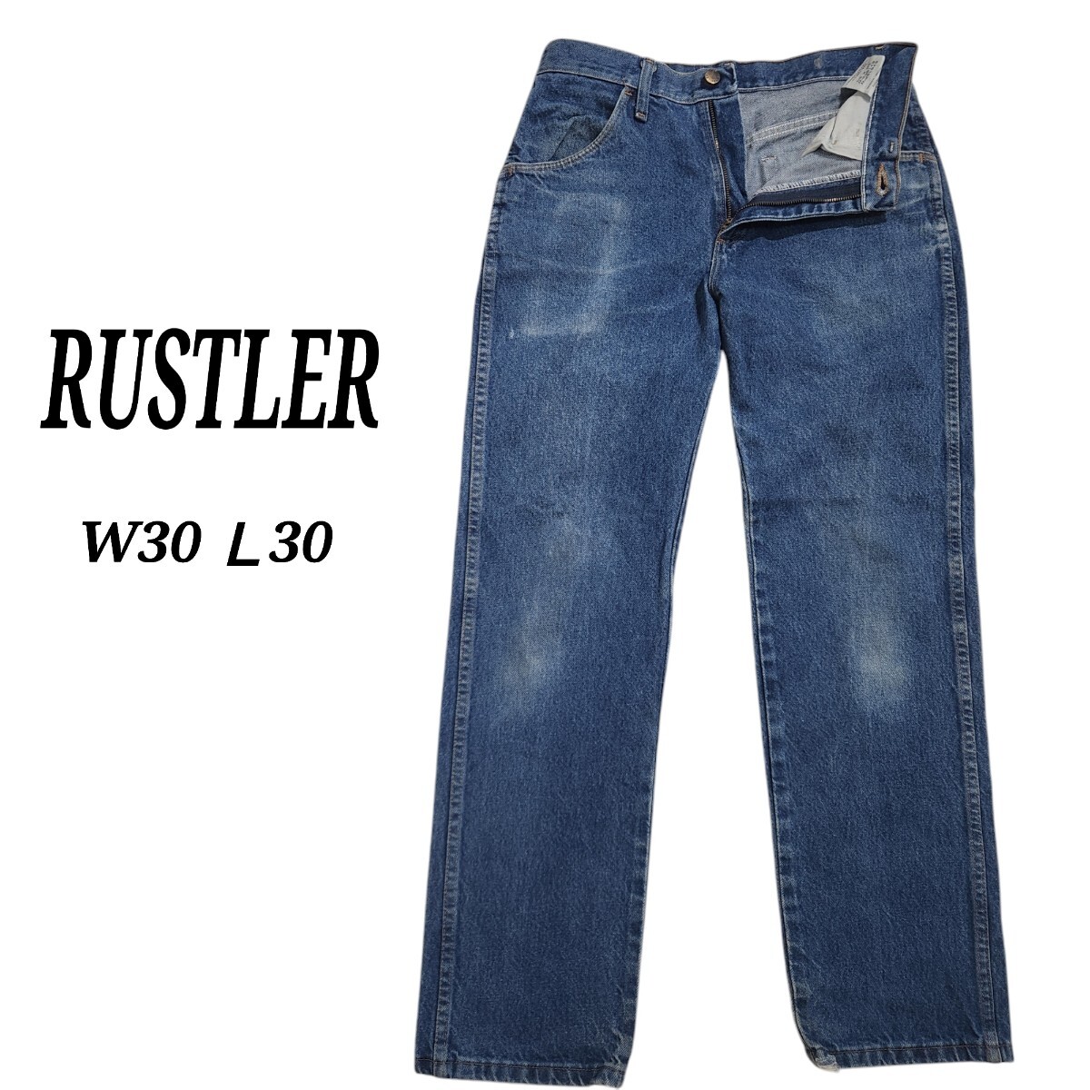 【USA古着】 RUSTLER ラスラー Wrangler ラングラー テーパードデニムパンツ ジーンズ ジーパン メキシコ製 W30 Ｌ30 90s