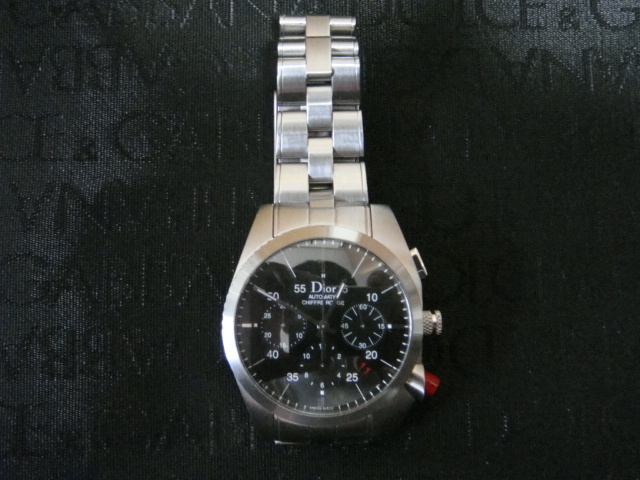 レア 未使用 デッドストック Dior HOMME ディオールオム CHIFFRE ROUGE A02 シフルルージュ クロノグラフ メンズ 自動巻き 腕時計