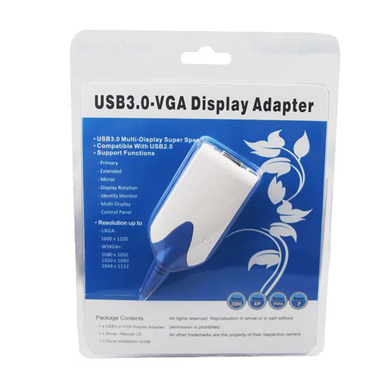 【送料無料】 USBからディスプレイへ出力 USB 3.0 UGA VGAマルチディスプレイアダプター