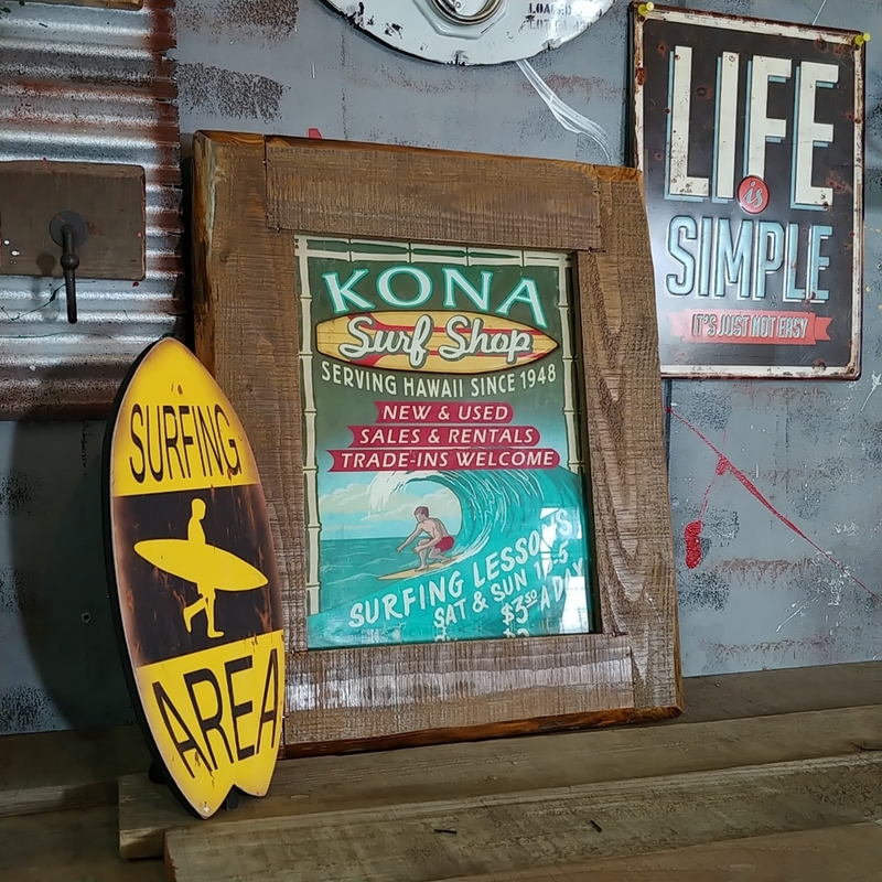 アメリカン ハワイアン Style/KONA SURF SHOP/サインボード （おまけ付き）#店舗什器#ウォールデコ