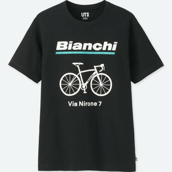 ラスト1点★ 新品 ユニクロ ビアンキ Tシャツ 黒 Sサイズ ビアニローネ BIANCHI ブラック 自転車 ロードバイク Via Nirone 7 コラボ