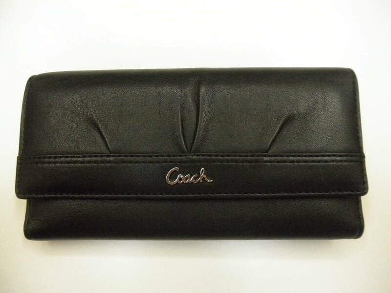 COACH コーチ パスポートケース付き 長財布 黒