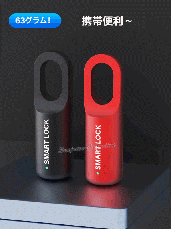 指紋南京錠 指紋開錠 10枚登録 防水 防塵 盗難防止 USB充電式 人気 鍵 防犯 安全 安心 スマートロック M01◆