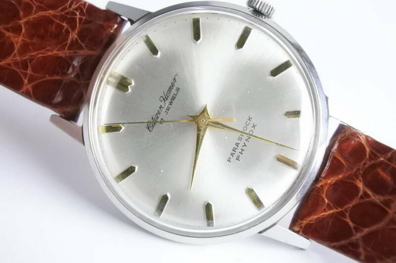 ☆☆☆１９６０年代頃 CITIZEN名機　ホーマー HO150802 17石 手巻き紳士腕時計　高級わに革ベルト　お洒落美品
