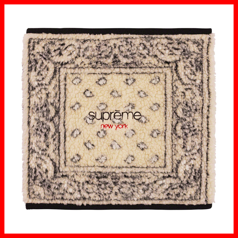 1050　Supreme　Bandana Fleece Neck Gaiter Tan/シュプリーム　バンダナ　フリース　ネック　ゲイター　タン　2019FW