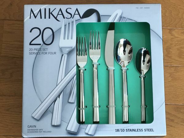 特価 新品 MIKASA ミカサ カトラリー 一流レストランで愛用 全米トップの陶磁器ブランド 20本 ナイフ フォーク スプーン ステンレス セット