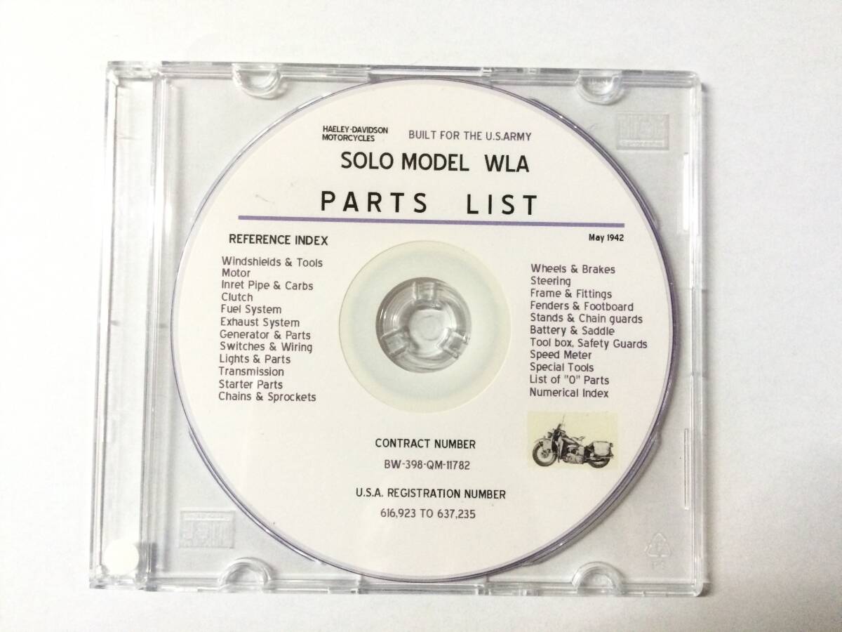 ♪ ハーレーダビッドソン WLA ソロモデル　パーツリスト　Harley Davidson WLA　1943