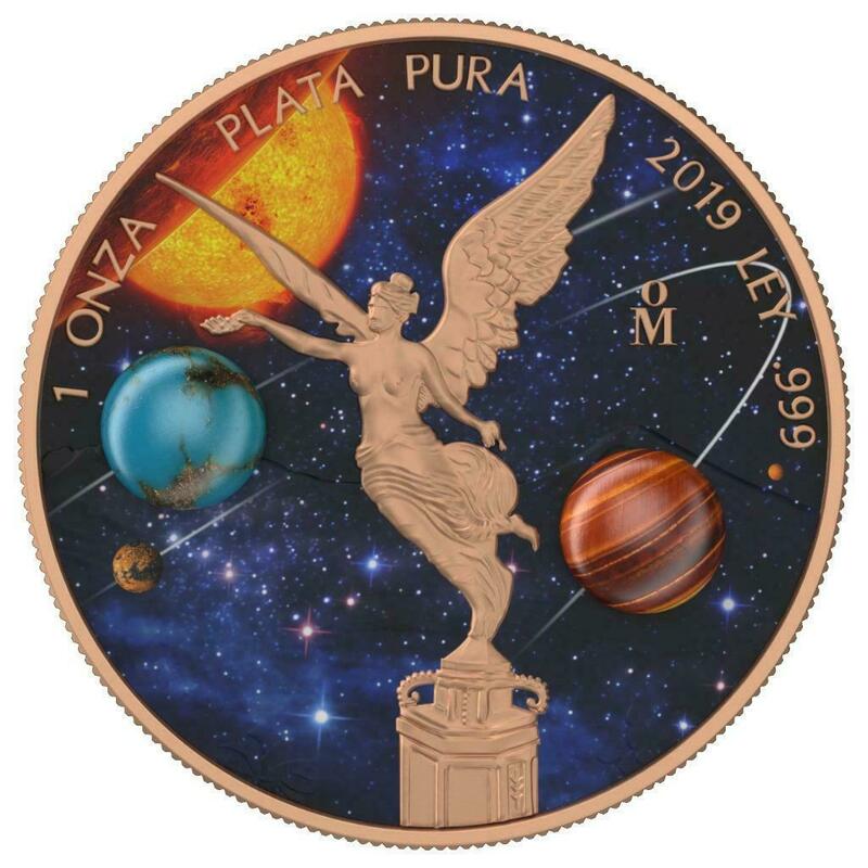 メキシコ　2019年　銀貨　１オンザ　 Libertad Astronomy　@2-20