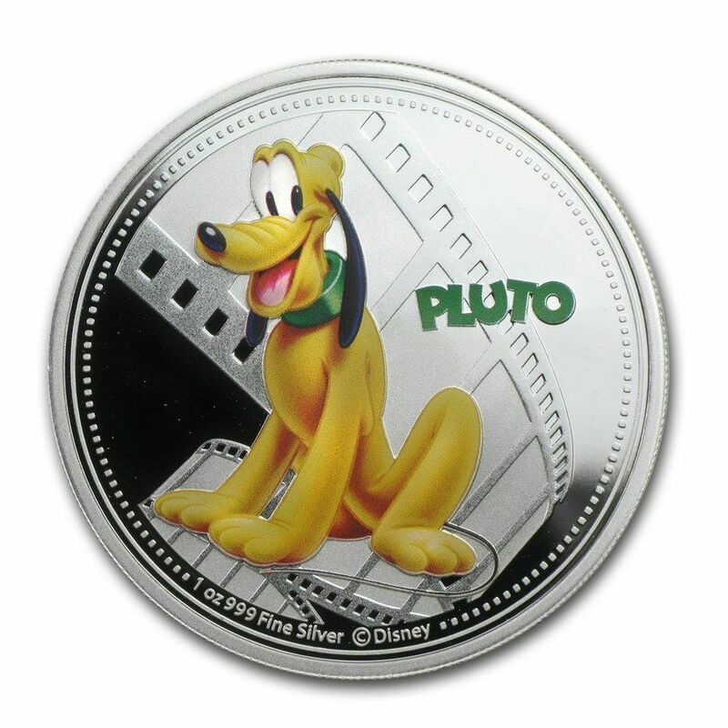 ニウエ　2014年　銀貨　$2　Disney Mickey & Friends Pluto　@3-8