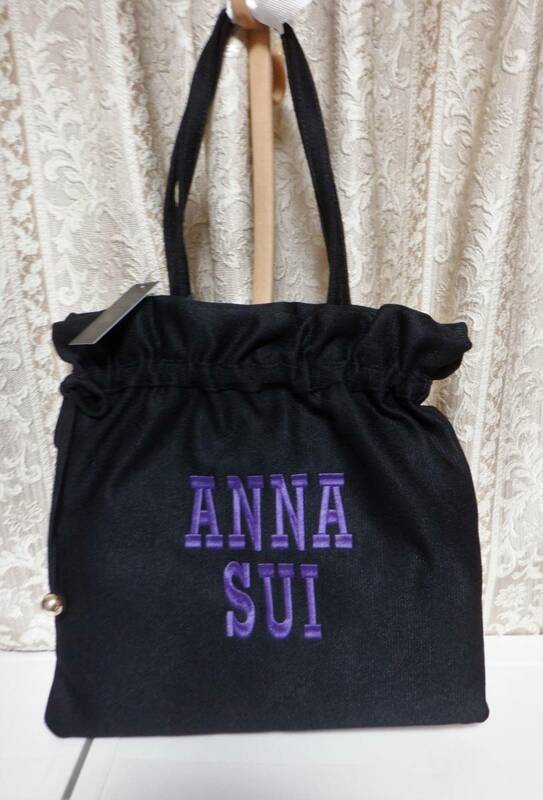 ◆アナスイ◆巾着バッグ◆新品◆ロゴ紫◆可愛いサブバッグ◆ANNASUI◆