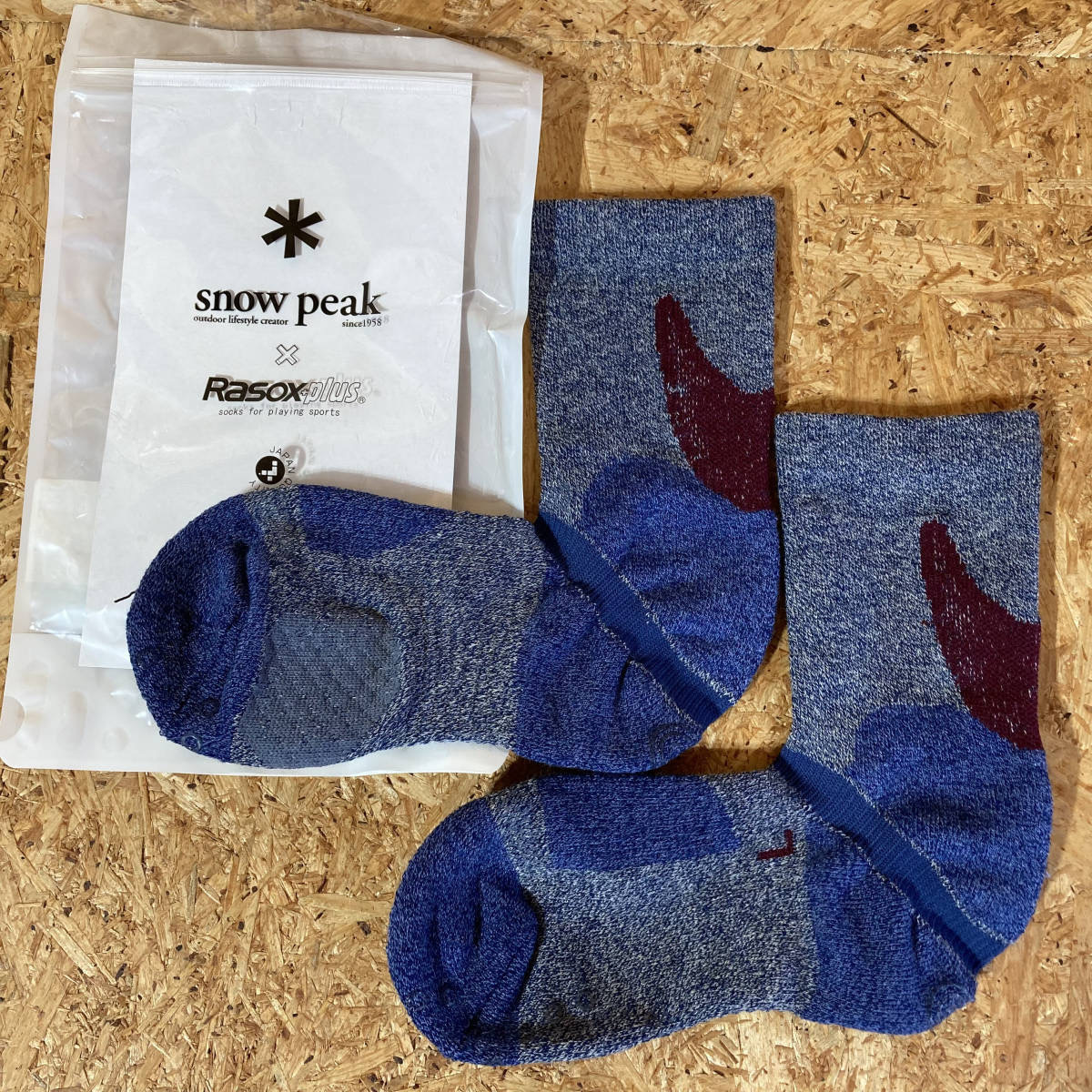 rasox Plus snow peak 23-25cm 羊毛 ウール ソックス 靴下 コラボ 別注 限定 スノー ピーク ラソックス プラス