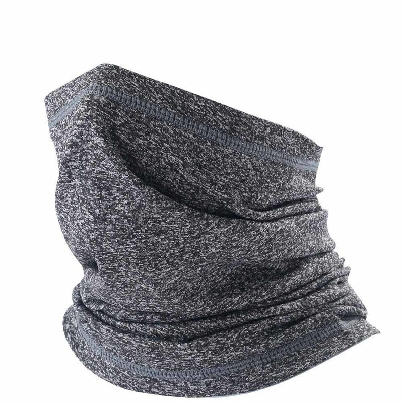防寒・防風用万能スカーフ　伸縮性のある軽量素材　ネックウォーマー　アウトドア・作業用　寒い日に必需品　男女兼用　カラー：濃いグレー