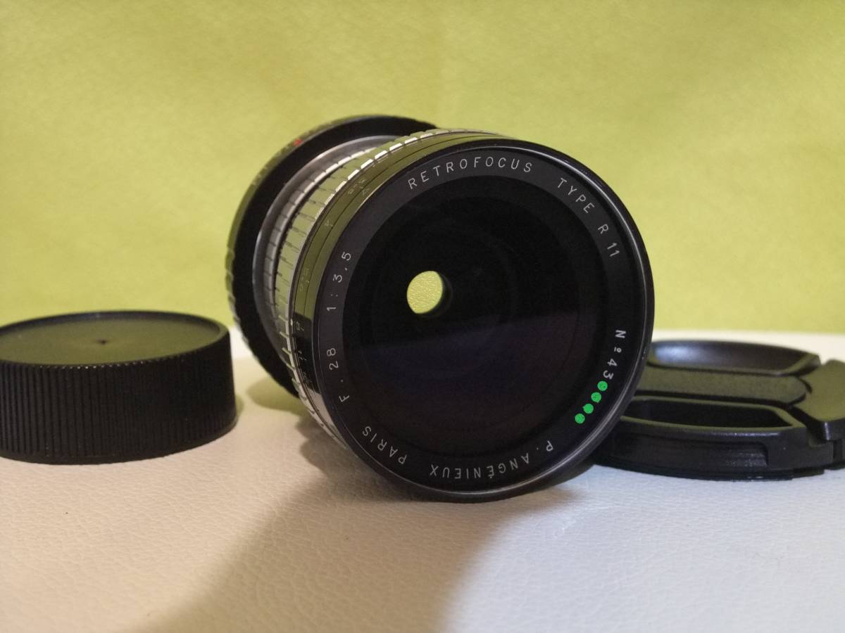 ●アンジェニュー P.ANGENIEUX PARIS 28mm F3.5 RETROFOCUS TYPE R11 後期58mm径 エキザクタマウント ライカMマウントアダプター付き●1B97
