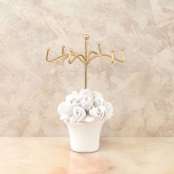 Chlo クロエ ジュエリーディスプレイ ローズブーケ アクセサリー置き ホワイト オブジェ インテリア 雑貨 置物 インテリア