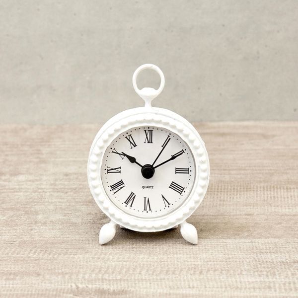 置き時計 ピューター風 アルティメットデコール クロック S 時計 ホワイト オブジェ 置物 インテリア 雑貨 飾り