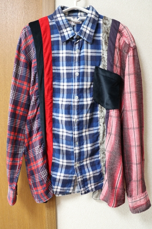 メンズファッション Rebuild by Needles shirt リビルドバイニードルス リメイクシャツ XSサイズ ◆ チェック柄 ネペンテス 