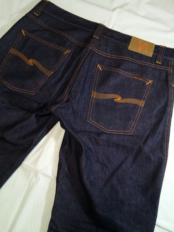 即決☆送料無料☆ヌーディージーンズ☆nudie jeans☆ウエスト約92cm☆W36L32☆イタリア製☆濃紺☆メンズ☆ジーンズ☆デニム☆デザイナーズ