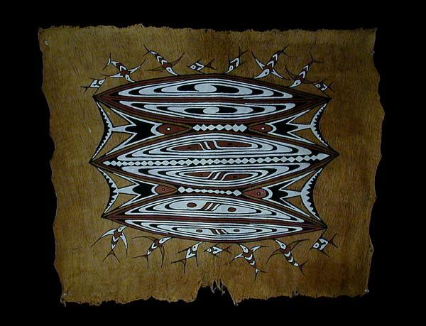 インドネシア・コンボウ（樹皮絵画）作家アグスティヌス・オンゲ