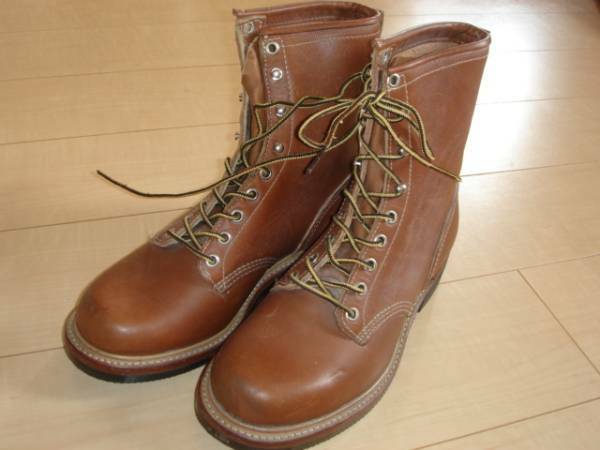 1960's デッドストック CHIPPEWA チペワ US7 ワークブーツ ビンテージ 25.5cm 編み上げ レースアップ ブラウン 茶色 　