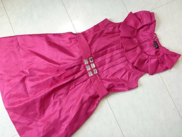 新品 ニコルミラー（Nicole Miller）ピンク　ビジュー　ワンピース　ドレス　160