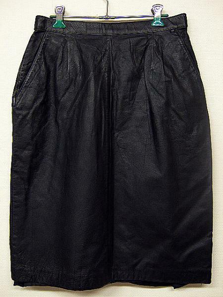 ◆羊革レザースカート◆黒◆