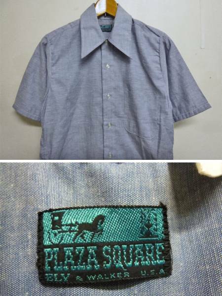N148【デッドストック】70s ELY&WALKER 半袖シャンブレーシャツS