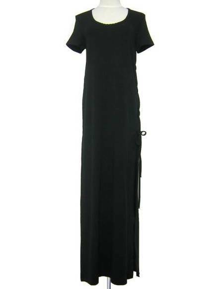 未使用　SONIA RYKIEL　ソニアリキエル　フランス製　サイド編み上げ　マキシワンピース　ドレス　ブラック　黒