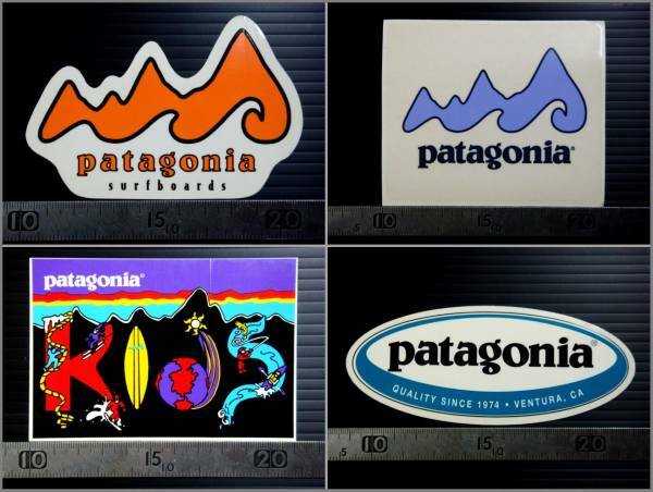 4枚セット patagonia◎パタゴニア ステッカー 絶版 サーフ 波 キッズ オーバル 正規品