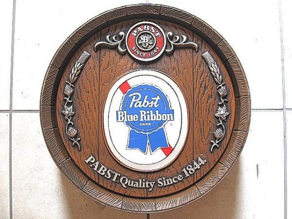 1970's PABST パブスト BEER ビール ビンテージ 樽型 看板 ハムズ バドワイザー 企業物 バーボン アドバタイジング BAR バー クアーズ