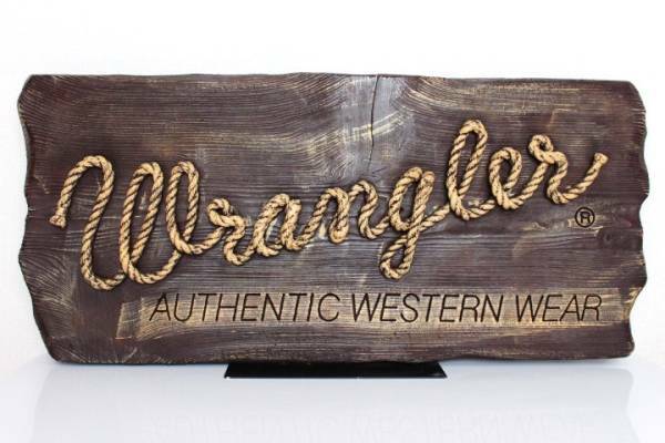 70's Wrangler 木製 販促 看板 ビンテージ ラングラー バナー