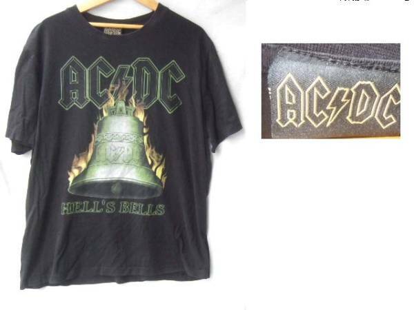 ■ACDC Ｔシャツ■HELL'S BELLプリントロックＴバンドＴ古着黒