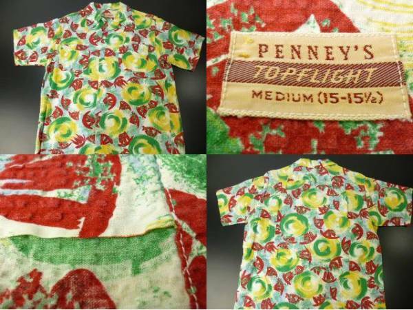 96te 50'sVINTAGE PENNEY'S TOPFLIGHTアロハ ハワイアンシャツ