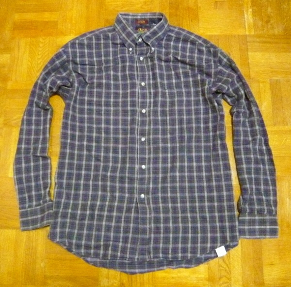 90s USA製 CLEVE shirtmakers 薄手 ネルシャツ M クリーブ 長袖 vintage ワークウェア ビッグシルエット オーバーサイズ