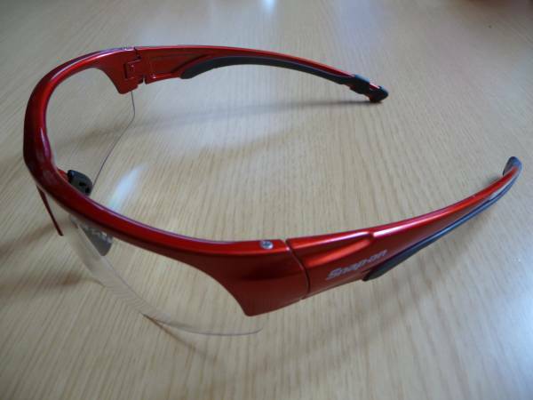 スナップオン 新型 サングラス・セーフティー ゴーグル クリア 赤 眼鏡 ワインレッド オークリー型 限定 UVカット 機能付き