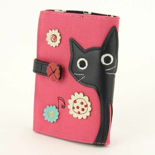 黒ネコのカードケース《ピンク》