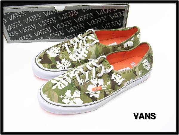 27.5cm 【VANS Authentic LX(Aloha Camo)Olive Night VN-0SFG8H6 バンズ オーセンティック アロハカモ 迷彩】