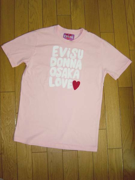 EVISU DONNA OSAKA LOVE Tシャツ 桃 エヴィス