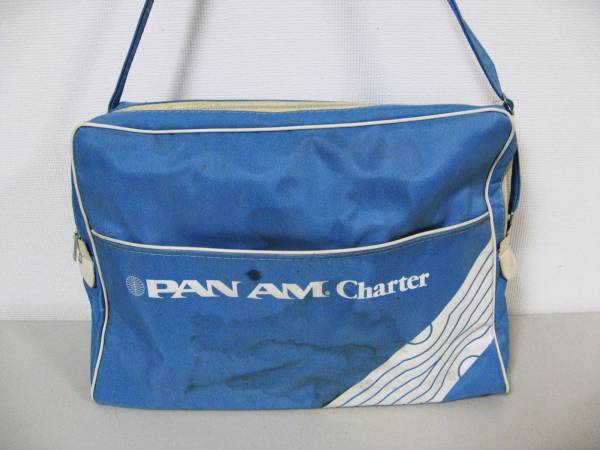 1979年　中古　パンナムバッグ（Pan Am）　長方形　水色　＃264